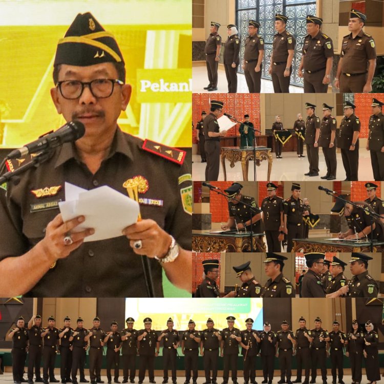 Kepala Kejaksaan Tinggi Riau Melantik Pejabat Eselon III di Wilayah Hukum Kejaksaan Tinggi Riau
