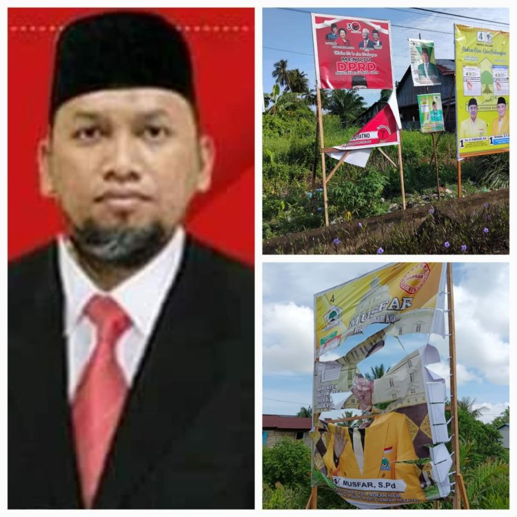 Bawaslu Rohil : Pelaku Perusakan Alat Peraga Kampanye Bisa Terancam Pidana Dua Tahun Penjara