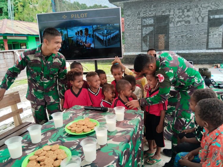 Wujudkan Generasi Cerdas: Satgas Yonif 122/TS Sosialisasikan Profesi Indonesia