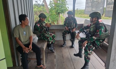 Satgas Pamtas Yonif 642/Kps Lakukan Anjangsana ke Masyarakat di Fak Fak