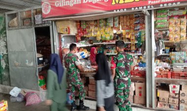 Stok dan Harga Sembako Dipantau Babinsa Desa Gebang