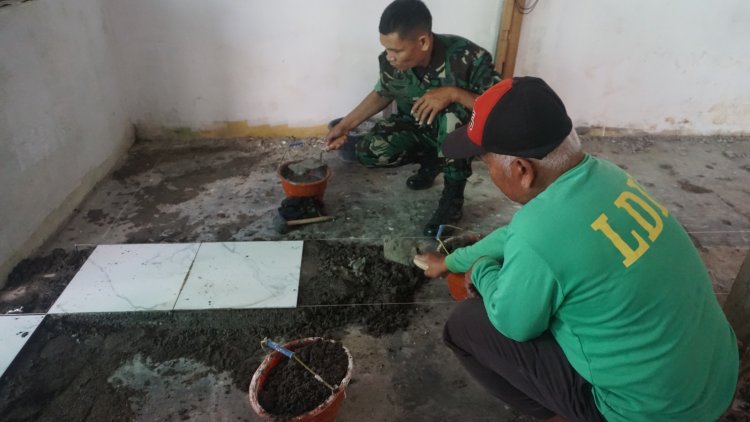 TMMD Kodim 0735 Surakarta Fokus Rehab RTLH, Keramik Dipasang