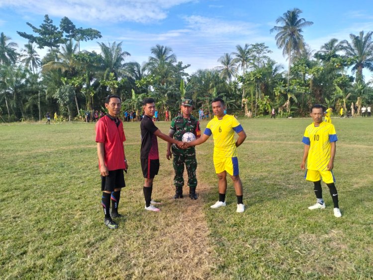 TMMD Kodim 0321 Rohil Gelar Turnamen Sepak Bola HUT RI ke-80 di Pekaitan