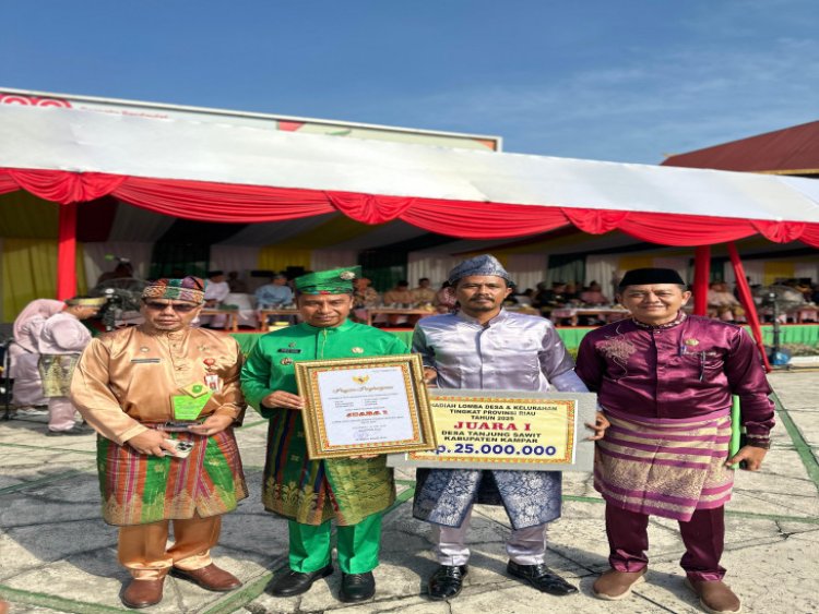 Desa Tanjung Sawit Dinobatkan sebagai Desa Terbaik Riau 2025