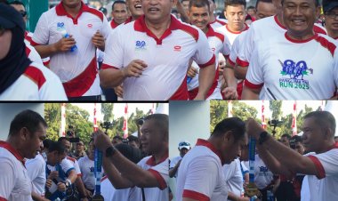 Kasad Maruli Simanjuntak Ikuti Panglima TNI Run HUT ke-80 di Monas