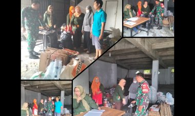 Babinsa Kemlayan Motivasi Petugas Bank Sampah Surakarta