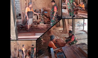 Babinsa Nogosari Dukung UMKM Mebel Jati Cabean Go Digital