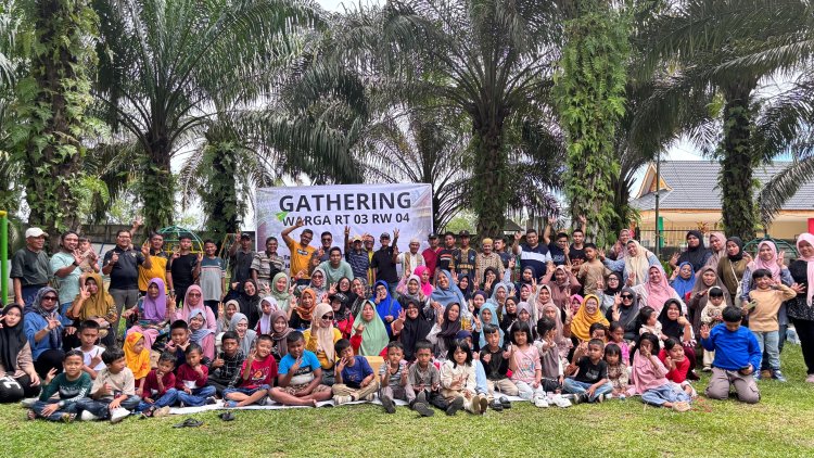 Gathering Perdana RT 03 RW 04 Tangkerang Barat di Badnur Miniatur Riau: Warga Kompak Wujudkan Kebersamaan