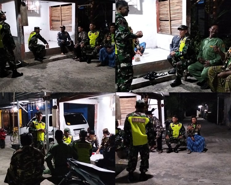 Koramil 15/Andong Gelar Patroli Malam Jaga Kamtibmas Boyolali