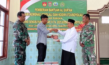 Satgas TMMD Boyolali Serahkan Al-Qur’an ke Masjid Darul Falah