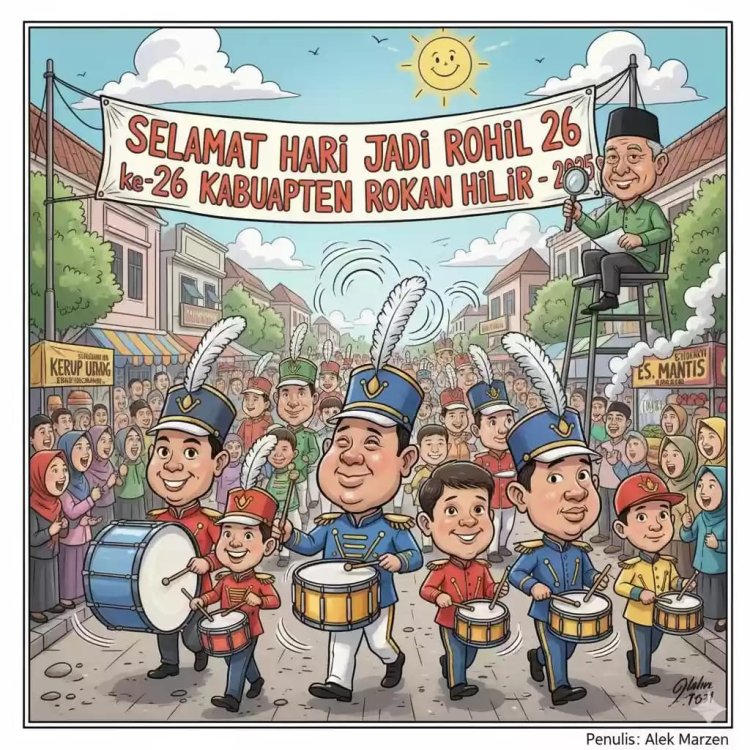 Festival Drumband Meriahkan HUT ke-26 Rokan Hilir di Bagansiapiapi