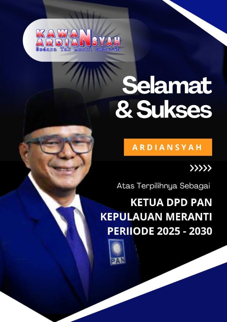 Ardiansyah Resmi Pimpin DPD PAN Kepulauan Meranti 2025–2030
