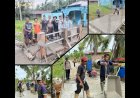 Polres Meranti dan Warga Bangun Dua Jembatan Merah Putih