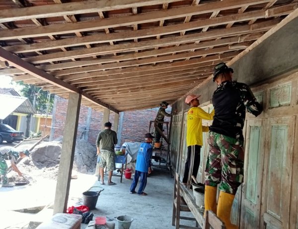 TMMD ke-128 Sragen Bedah Rumah RTLH, Warga Desa Puro Ketiban Berkah