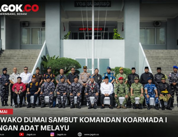 Wawako Dumai Sambut Komandan Koarmada I dengan Adat Melayu