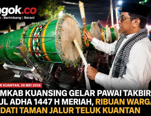 Pawai Takbiran Idul Adha Kuansing Meriah, Ribuan Warga Padati Taman Jalur