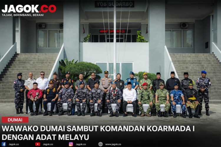 Wawako Dumai Sambut Komandan Koarmada I dengan Adat Melayu