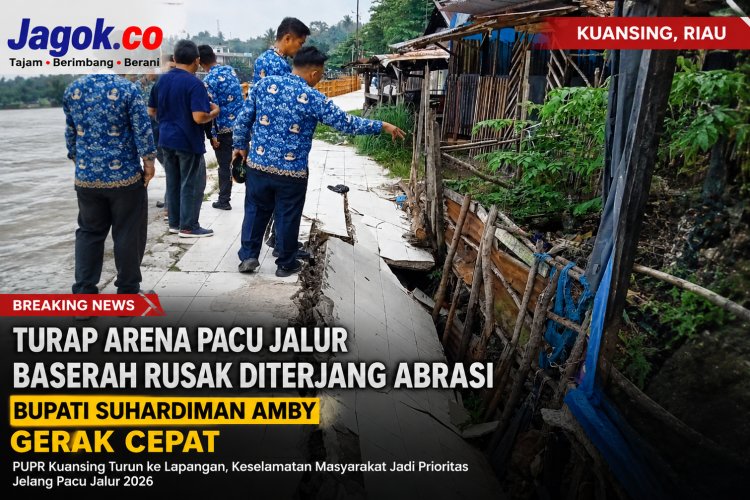 Keselamatan Pengunjung Jadi Prioritas, Bupati Suhardiman Amby Instruksikan Perbaikan Turap Arena Pacu Jalur Baserah