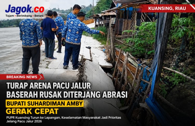 Keselamatan Pengunjung Jadi Prioritas, Bupati Suhardiman Amby Instruksikan Perbaikan Turap Arena Pacu Jalur Baserah