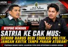 Satria Mandala Minta Cak Mus Beri Pendidikan Politik ke Kader