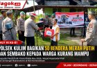 HUT RI Ke-81, Polsek Kulim Bagikan 50 Bendera Merah Putih dan Sembako
