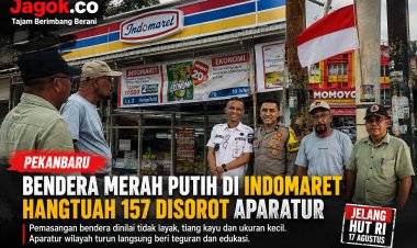 Bendera Merah Putih di Indomaret Hangtuah 157 Disorot Aparatur