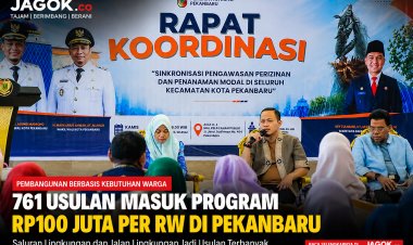 761 Usulan Masuk Program Rp100 Juta per RW Pekanbaru