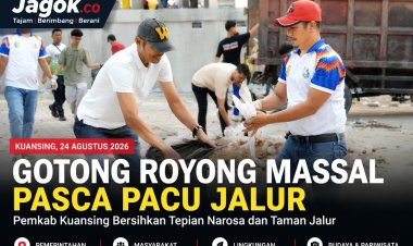 Pasca Pacu Jalur, Pemkab Kuansing Gotong Royong Bersihkan Tepian Narosa