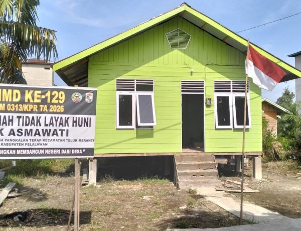 Memasuki H-6 TMMD ke-129 Kodim 0313/KPR, Pembangunan RTLH Ibu Asmawati Masuki Tahap Finishing dan Pengecatan