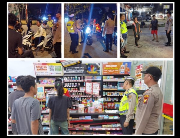 Polsek Pangkalan Kerinci Patroli KRYD Di Sejumlah Titik Rawan Kejahatan