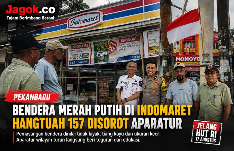 Bendera Merah Putih di Indomaret Hangtuah 157 Disorot Aparatur